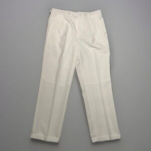 Italian LUCCI Style White Mens Straight W/ Cuff Dress Pants Trousers 36/32 NWT